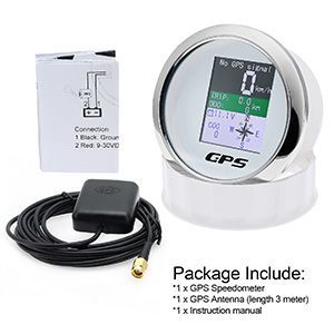 Compteur de vitesse GPS numérique,odomcirculation avec antenne GPS,écran TFT,voltmètre étanche,universel pour voiture,bateau,moto,12V,24V,85mm-WS-B - Neuf