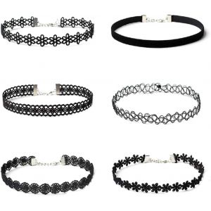 Kal-Choker Collier Set Avec Decor, 6pcs Colliers Colliers Jarretière Fashion Bijoux Fashion Bijouterie Pour Filles Filles Enfants Femmes En Caoutchouc Élastique/Plastique - Neuf
