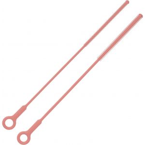 Lot De 2 Brosses De Nettoyage De Paille,26,2 Cm Paille Silicone Pour Bouteille D'eau Douce Extra Longue Pour Couvercles De Boissons Couvercles De Biberons (Rose) - Neuf