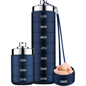 Pilulier Semainier 7 Jours Métal Voyage Pilulier Organisateur,Boîte À Pilules De Voyage Étanche Et Empilable Pour Vitamines,Huile De Poisson,Suppléments.[O10] - Neuf