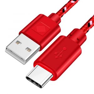 Eskal-Câble Usb Type C En Nylon Tressé, 1m, 2m, 3m, Diviseur De Données, Charge Rapide, Pour Samsung S9 S10 Xiaomi Mi9 Mi8 Huawei,Red,0.5m - Neuf