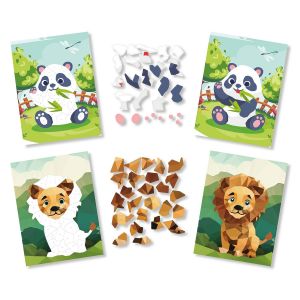 Kit Tableaux Stickers Au Num&eacute;ro A5 Lion Et Panda 2 Pi&egrave;ces - Neuf
