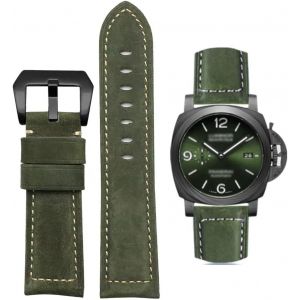 Kal-Bracelet De Montre, Bracelet De Remplacement En Cuir Vintage, Bracelet Pour Montres, Bracelet De Remplacement En Cuir Véritable Doux Étanche Avec Outils 20mm 22mm 24mm 26mm Pour Panerai - Neuf