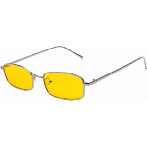 Lunettes De Soleil Rectangulaires Classiques Rétro Fines Monture En Métal Verres Vintage Rectangle Couleur Bonbon Lunettes De Soleil - Neuf