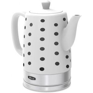 Bouilloire Et Théière - Bouilloire En Céramique Avec Base Pivotante Entièrement Amovible, Fonction Darrêt Automatique Et Protection Contre Lébullition À Sec, 1,5 L, Motif À Pois - Neuf