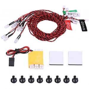 8 Kit de système d'éclairage LED Simulation de feux clignotants pour avion RC hélicoptère - Neuf