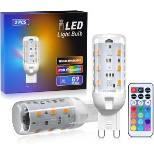 Kaleidoscope-G9 Rgb Ampoules À Led, 2w G9 Rgb + Blanc Chaud Lumière Led À Intensité Variable, Télécommande Ir Avec 12 Couleurs Et Lumière Blanche B 3000k, Pour La Décoration Intérieure, Pack[Q2096] - Neuf