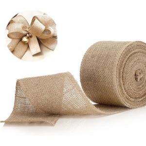 Toile De Jute 15cm*10m,Ruban Jute,Pour Emballage Cadeau,Coffrets,Bouquets,Diy Artisanat,Noeud D'arbre De Noël,Décoration De Mariage - Neuf