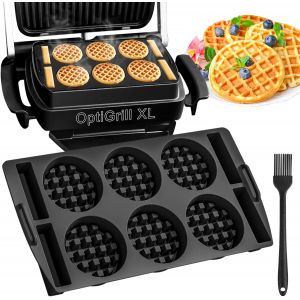 KALANKA-Plaques à gaufres Tefal OptiGrill XL, 4 en 1, Elite, Plus+, gaufrier belge, insert gaufré, pinceau silicone - Neuf