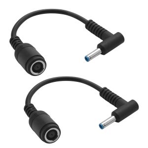 acdsgd-HP Lot de 2 C&acirc;bles Adaptateurs d'Alimentation pour Ordinateur Portable 7,4 mm x 5 mm Femelle Vers 4,5 mm x 3 mm M&acirc;le Coud&eacute; pour Envy/Elitebook/Probook/Stream/Spectre/Pavilion - Neuf