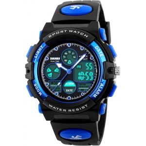 Bnhgc-Enfants Montre Numérique Sport D'extérieur 50 M Étanche Montre Électronique Réveil 12/24 H Chronomètre Calendrier Garçon Fille Montre Analogique - Neuf