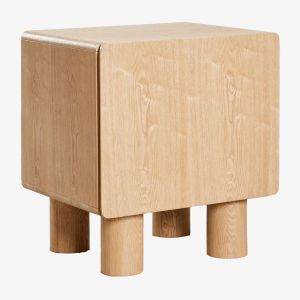 Table De Chevet Gumeri En Mdf Et Placage Bois Naturel - Neuf