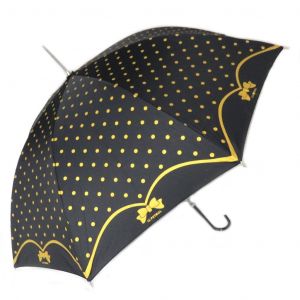 Promotion ! Parapluie Canne 'lili Petrol' Noir Dor&eacute; - Neuf