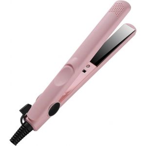 2-In-1 Mini Dual Use Curler,Mini Ceramic Curler,30 Seconds Fast Heating Short Hair Mini Curler,Portable Mini Curler Travel Size (Pink) - Neuf