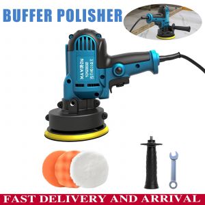 Polisseuse &eacute;lectrique filaire Polisseuse automobile, ponceuse &agrave; main &agrave; 6 vitesses variables 220 V 500-3300 tr/min C&acirc;ble de 1 m&egrave;tre Kit de polissage &agrave; poign&eacute;e unique - Neuf