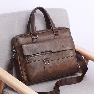 Sacoche Zones Me-Sac À Main En Cuir Pu Pour Homme,Sac Messager,Sac À Main De Bureau,Étui À Bombes,Haute Qualité,Nouvelle Marque,Mode Initiée - Lxwxh 38x11x30 Brown - Neuf