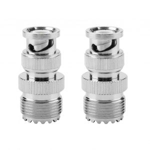 2pcs BNC mâle prise à UHF SO239 PL-259 femelle Jack RF connecteur de câble adaptateur coaxial - Neuf