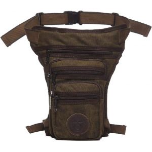 BNHGO-Toile Cuisse Goutte Jambe Sac pour Hommes Tactique Militaire Motocycliste Cavalier Multi-Poche Taille Fanny Pack Mens Voyage Randonnée Escalade Cyclisme À L'extérieur Café - Neuf