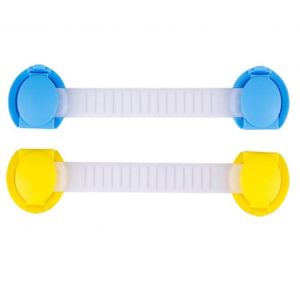 Lot de 4 verrous de s&eacute;curit&eacute; pour porte d'armoire pour b&eacute;b&eacute;, double ouvrable, courb&eacute;s - Neuf