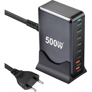 Chargeur Usb C 500 W - 8 Ports Usb - Station De Charge Rapide Usb Avec 6 Usb-C Et 2 Chargeurs Usb-A Pd Pps 100 W - Bloc D'alimentation Usb C Pour Macbook Pro/Air, Samsung - Neuf