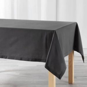 Nappe - Charlines - Rectangulaire - 140x240cm - 100% Coton - Anthracite - Neuf
