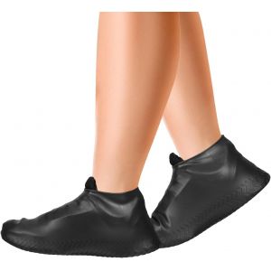 (Taille M) 1 Pièce En Silicone Noir De La Chaussure De Couverture, Imperméable À L'eau Imperméable Chaussure Protecteur Réutilisable En Silicone Anti-Dérapant Couvre-Chaussures - Neuf