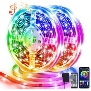 Eryi-Ruban Led, 30m (2 * 15m) Bande Led Flexible Bluetooth App Contrôle, Synchroniser Avec Rythme De Musique Led Strip, Lumiere Led Pour Décorer Escalier, Fête, Cuisine Maison, Bar - Neuf