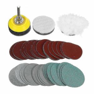 55pcs 2 Pouces Flocage Papier De Verre Ensemble Pour Outils De Polissage Et De Nettoyage Du Bois - Neuf