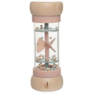 Jgd-Pluie B&eacute;b&eacute; En Bois - Lovely Birds - Jouet Pour B&eacute;b&eacute; &Agrave; Partir De 0 Mois - Avec Motif F&eacute;e Amy Et Oiseau - Favorise Les Sens Et La Motricit&eacute; - Vieux Rose/Vert Menthe - Neuf