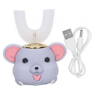 Brosse A Dents Electrique Sonique En Forme De U Pour Enfants, Outil De Nettoyage Intelligent Pour Soins Bucco-Dentaires, Violet, 2 A 6 Ans - Neuf