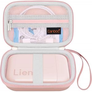 Boîtier Rigide pour imprimante Photo Liene 2x3,Mini boîtier d'imprimante instantanée Portable,Sac en Filet zippé pour Papier Photo,câble,Or Rose (boîtier Uniquement) - Neuf