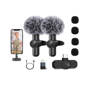 Microphone cravate sans fil pour iPhone et iPad, r&eacute;duction du bruit - Neuf