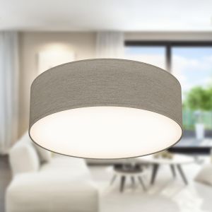 Ulteronixshop-Plafonnier Avec Abat-Jour En Tissu, Douille E27, Max. 40 Watts, Lustre, Lustre Salon, Lustre Chambre, Luminaire Plafonnier, Lustre Cuisine, Plafonnier Salon, 30x10 Cm, Taupe - Neuf