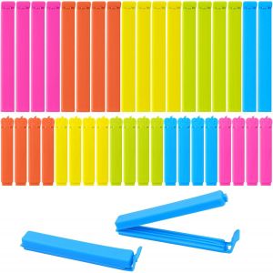 Kal-40 Pièces Pince Sachet Alimentaire, 7cm,11cm Clips Fermeture Sachet, Clip Fermeture Cuisine Réutilisable Plastique, D'étanchéité Clips, Plusieurs Couleurs, Pour Bonbons Noix Céréales Snack - Neuf