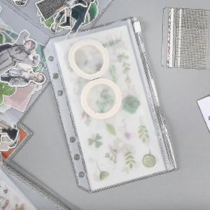 Pochettes De Reliure A5 Pour Cartes Et Enveloppes D'argent À Fermeture Éclair,Ensemble De 10 Pièces,Transparent - Neuf