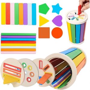 ChenQuanSarl-Jouets Montessori À Partir De 1 An, Apprendre Couleurs Et Formes, Montessori 1 An, Jouets En Bois À Trier Les Couleurs Et Les Formes Pour Enfants À Partir De 1 2 3 Ans Garçons Filles - Neuf