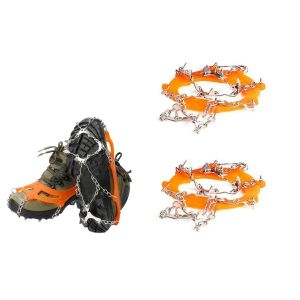 Crampons &Agrave; Glace Avec 10 Pointes En Acier Inoxydable Pour Une Adh&eacute;rence Optimale Sur La Neige Et La Glace - Lot De 2 - Neuf