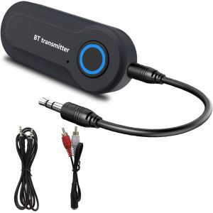 Transmetteur Bluetooth 5.0, Adaptateur Bluetooth Portable &Agrave; Faible Latence, Audio St&eacute;r&eacute;o Bluetooth Sans Fil 3,5 Mm, Emetteur Bluetooth Pour Tv, Casque, Mp3, Mp4[Audio1430] - Neuf