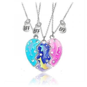Collier De L'amitié Meilleur Ami Collier Pour 3 Filles Magnétique Assorti Coeur Pendentif Bff Colliers Pour Soeur - Neuf