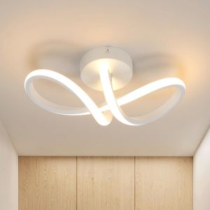 SJZG-Plafonnier Led, 20W Lustre Salon Moderne Design, Plafonnier Led En Aluminium Blanc Chaud 3000K Pour Chambre, Cuisine, Couloir - Neuf