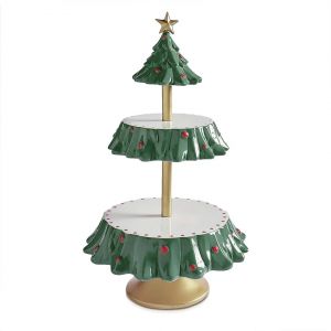 No&euml;l Snack-Support De Pr&eacute;sentoir Double Couches De La Forme De L'Arbre - Neuf