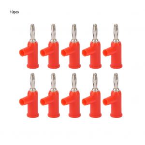 Lot de 10 fiches bananes de 4 mm, type pistolet, a souder, a vis, fixation libre, connecteur banane - Neuf