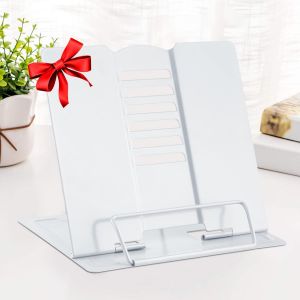 Support De Lecture,Porte-Livre Chevalet En Métal Multifonction,Portable Réglable Support Livre En Métal,Pour Livres/Téléphone Portable Porte-Copie Chevalet Pupitre Stand(Blanc) - Neuf