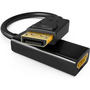 KALANKA-hb-digital Adaptateur DisplayPort 1.1 DP mâle vers HDMI femelle 4K2K résolution 10,2 Gbit/s HDR contacts plaqués or - Carte graphique PC Moniteur IPTV Box HDTV 1080p Noir - Neuf