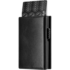 Senior-Portefeuille En Cuir, Porte-Carte Homme Avec Blocage Rfid, Portefeuille Homme Cuir Porte Carte Cr&eacute;dit, Porte Carte Bancaire Avec Compartiment &Agrave; Billets Et Poche &Agrave; Monnaie, Noir, 10*7*2.5 C[L429] - Neuf