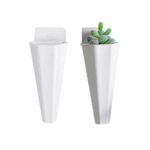 Pots hydroponiques muraux - Lot de 2, vases en plastique blanc - Neuf