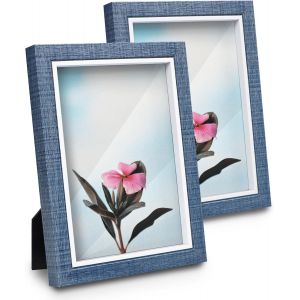 FCHHK-Cadre Photo 13x18 cm Cadre d'image Bleu Pour Mur et Bureau 2 PCS Décoration de Maison Anniversaire,Cadeau de la fête des mères - Neuf