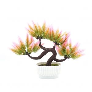 HJLIAN Fleur artificielle en pot, decoration pour la maison ou le bureau (rose) - Neuf