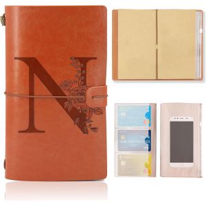 Cuir Vintage Journal Intime,Carnet De Voyage A5,Idee Cadeau de Noël Graduation Anniversaire Fête des Mères pour Femme,Maman,Fille,Soeur,Fils,Meilleure Amie,Maitresse D'École,Collègue(N) - Neuf