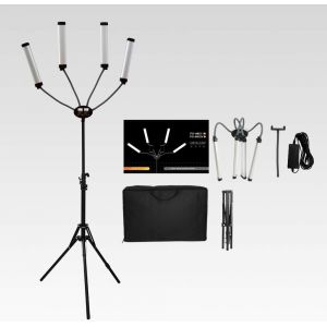 HUBI-Fx-8000Ii Pliable 50W 3200K-5500K Led Video Studio Four Arms Fill Ring Light Avec Port De Chargement Usb,Trépied De 200 Cm De Long Pour Le Maquillage Youtube De Caméra De Téléphone - Neuf